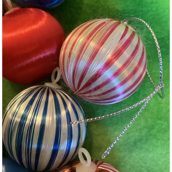 Satin Spun Red & Red Striped Unbreakable 1.5" Christmas Ball Ornaments & Deer - Picture 10 of 10
